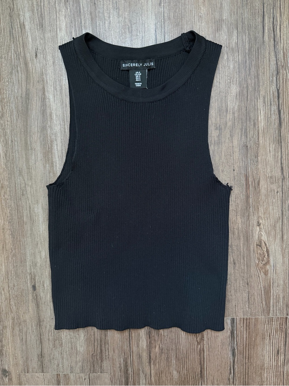 Sincerely Jules Black Ribbed Sleeveless Tank